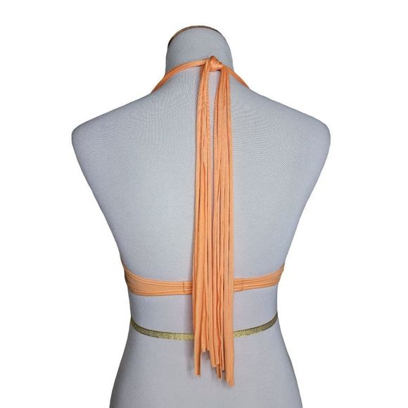 Relisting! Victorias Secret Push Up Fringe Strap Bikini Swim Top Orange 34C - Picture 4 of 13